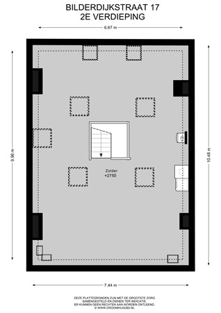 Floorplan - Bilderdijkstraat 17, 2311 XD Leiden